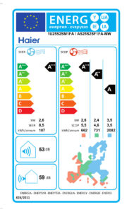 Energetska-naljepnica-Haier-Flexis-2,6-kW-–-bijeli-mat